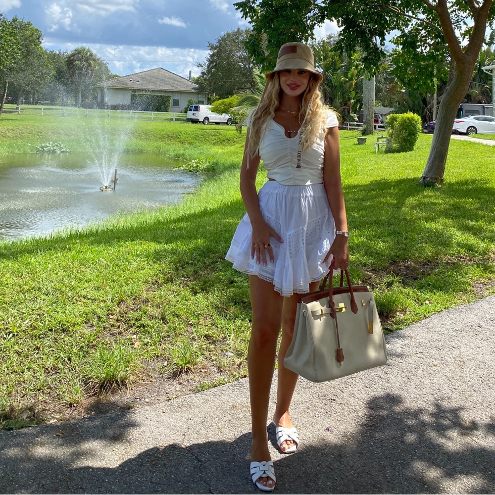 Brown and Beige Handbag